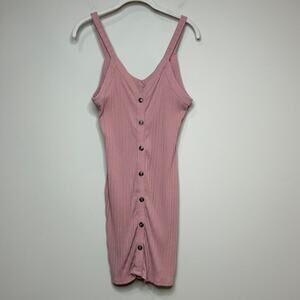 Bozzolo Ribbed Pink Knit Tank Dress Size L Sleeveless